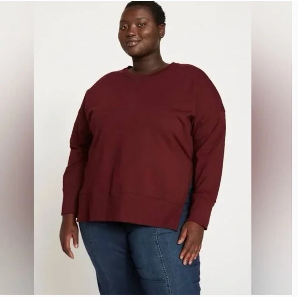 Universal Standard Edna Open Side Sweatshirt 4XS 00 0 Red 2XS NWT Burgundy Top
